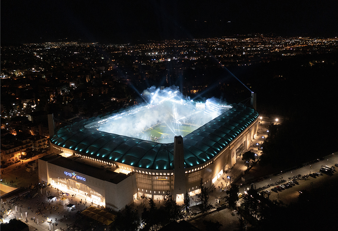 Φωτισμός στο νέο γήπεδο της ΑΕΚ - OPAP ARENA